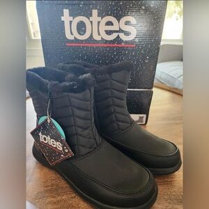NEW Totes Women's Jara Black Waterproof Winter Boots